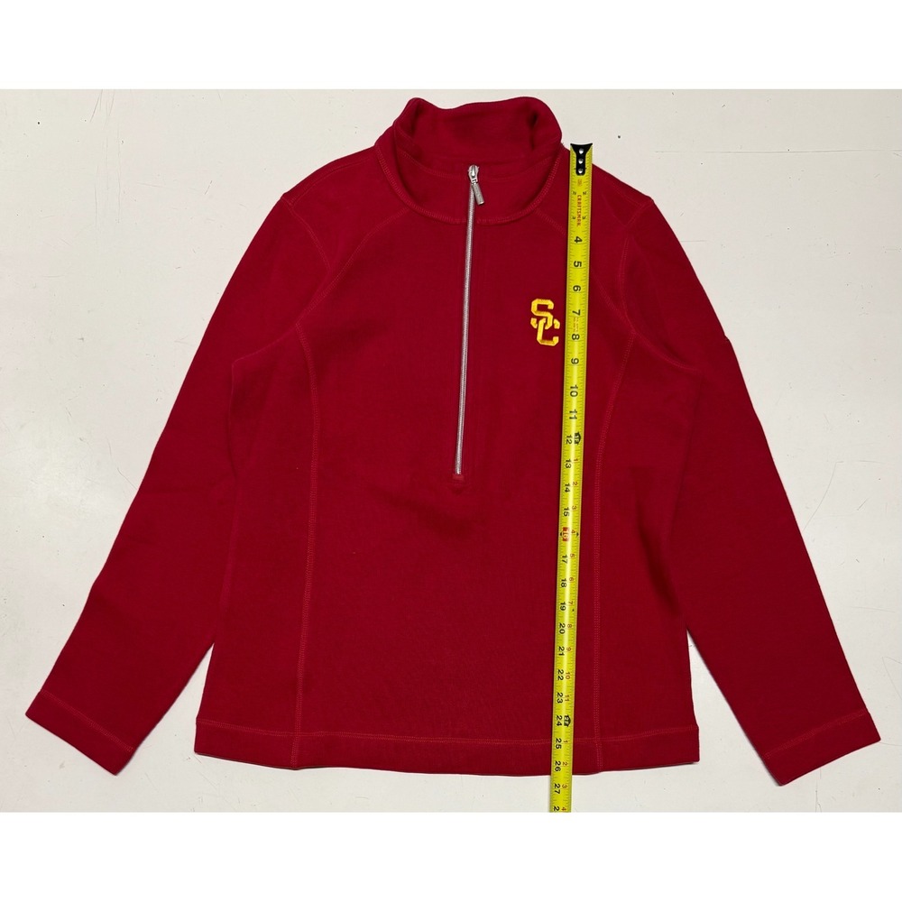 Tommy Bahama USC Trojans Mens Large Red Quarter Zip Pullover Sweatshirt L